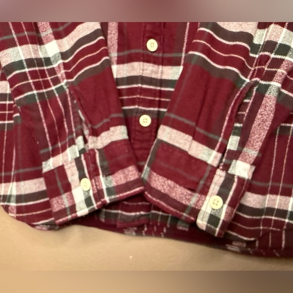 American Eagle Men's Burgundy Super Soft Plaid Flannel Shirt XL 100% Cotton Fall - Picture 7 of 13
